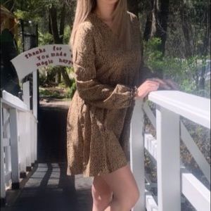 Light brown polka dot dress